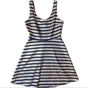 Soprano Striped Scoop Skater Dress